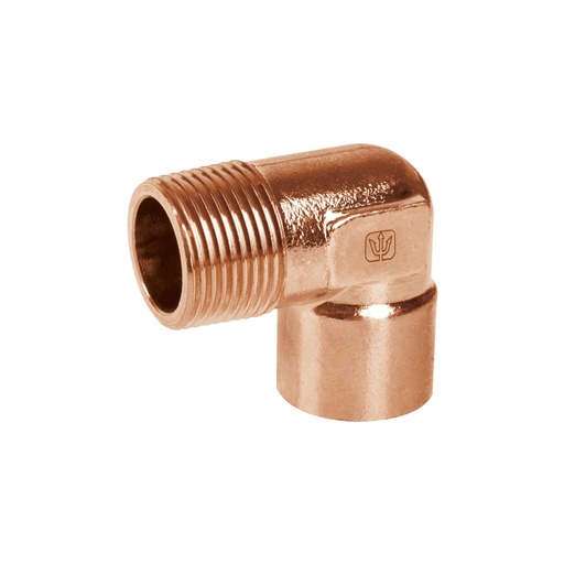 [49649] Codo 90° de cobre, rosca exterior 1', Foset CC-513