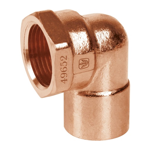 [49652] Codo 90° de cobre, rosca interior 1', Foset CC-503
