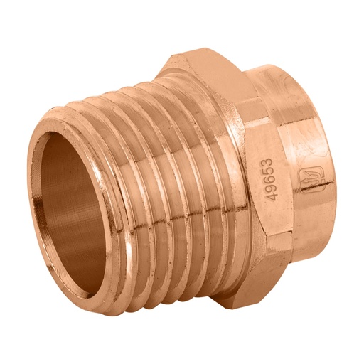 [49653] Conector de cobre, rosca exterior 1/2', Foset CC-611