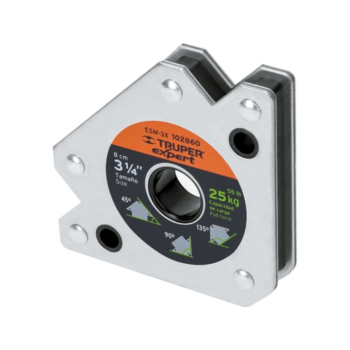 [102860] Escuadra magnética p/soldar, 3-1/4', capacidad 25 kg, EXPERT ESM-3X
