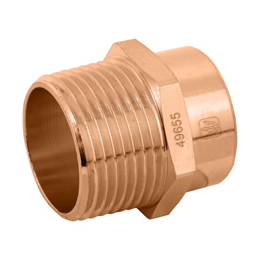 [49655] Conector de cobre, rosca exterior 1', Foset CC-613