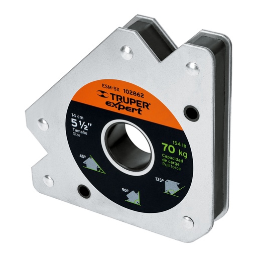 [102862] Escuadra magnética p/soldar, 5-1/2', capacidad 70 kg, EXPERT ESM-5X