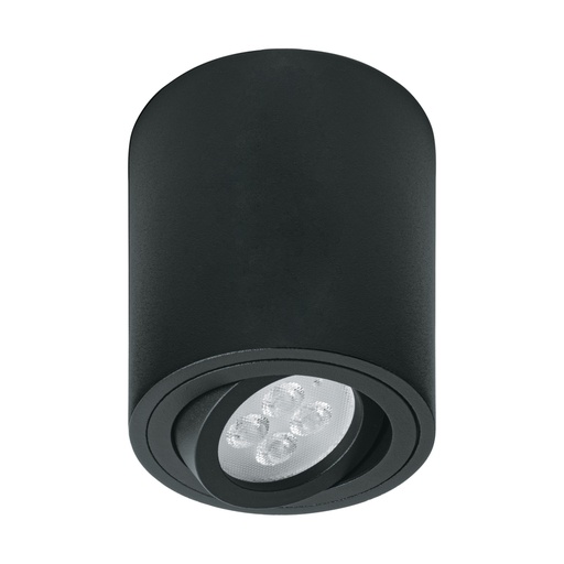 [49717] Luminario de sobreponer con spot dirigible, redondo, negro SOB-401S