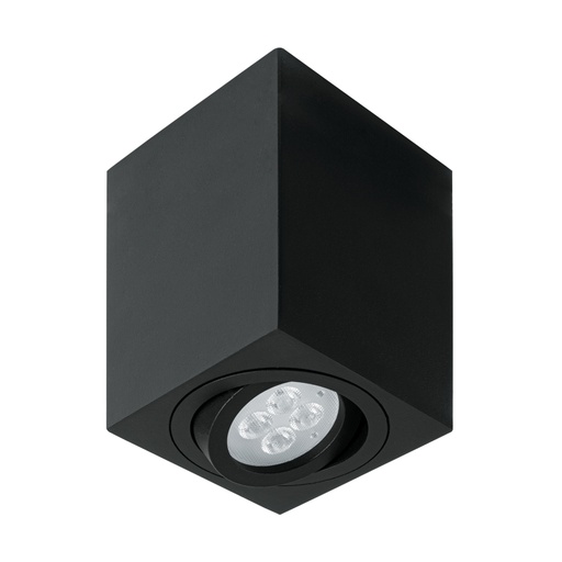 [49719] Luminario de sobreponer c/spot dirigible, cuadrado, negro SOB-403S