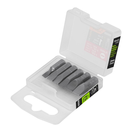 [100505] Estuche con 6 puntas planas combinadas largo 1', Expert PUN-6PL1