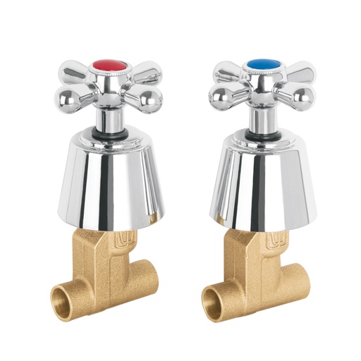 [49798] Juego llaves empotrar soldables, cruceta, Aqua AQE-661