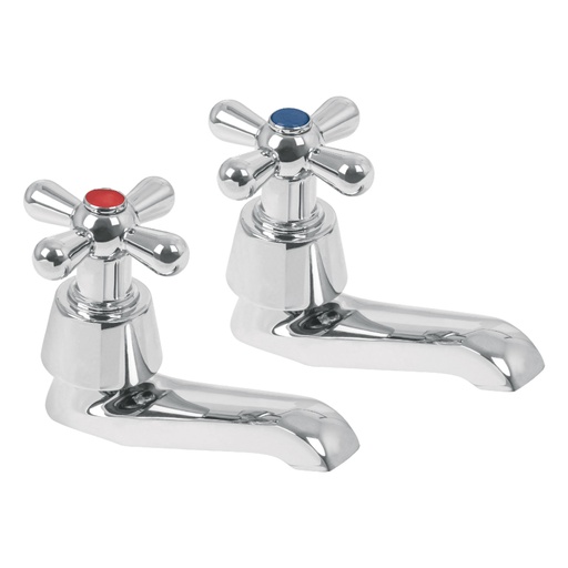 [49805] Juego 2 llaves individuales para lavabo, cromo, cruceta,AQUA AQI-11