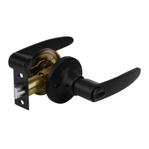 [49852] Cerradura manija 'Turín' p/recámara, negro, cilindro latón CEMA-6R