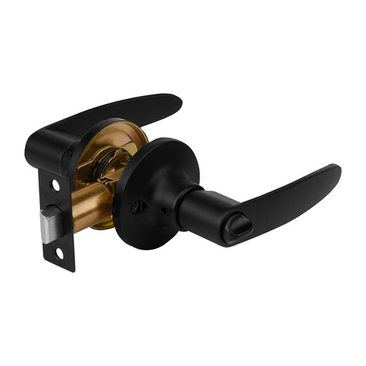 [49853] Cerradura de manija 'Turín' p/baño, negro, cilindro latón CEMA-6B