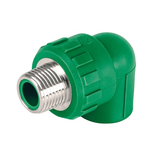 [49855] Codo 90° PPR,  1/2', rosca macho con inserto metálico, Foset CV-511