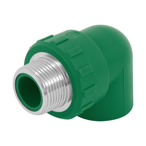 [49857] Codo 90° PPR,  1', rosca macho con inserto metálico, Foset CV-513