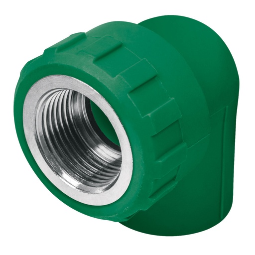 [49861] Codo 90° PPR, 1/2', rosca hembra con inserto metálico, Foset CV-501