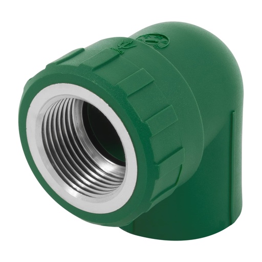 [49863] Codo 90° PPR,  1', rosca hembra con inserto metálico, Foset CV-503