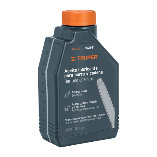 [102931] Aceite lubricante para barra y cadena de motosierra, Truper ABC-34