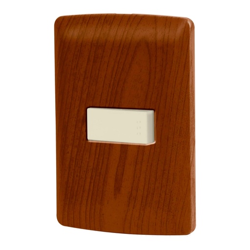 [49923] Placa armada 1 interruptor sencillo, madera, línea Italiana PA-APSE-IM