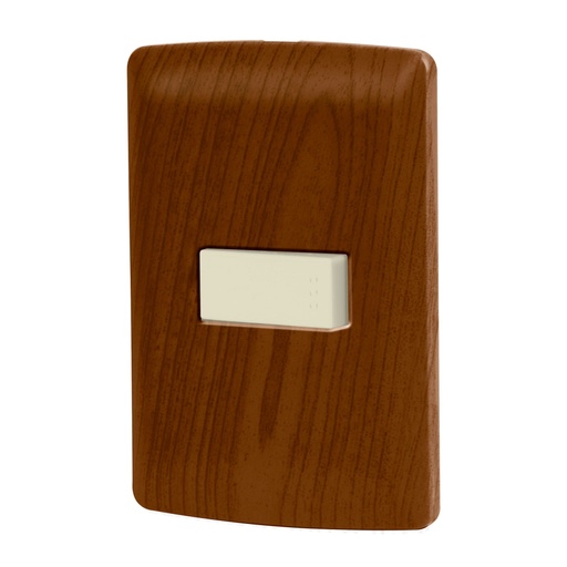 [49924] Placa armada 1 interruptor escalera, madera, línea Italiana PA-APSE-EIM