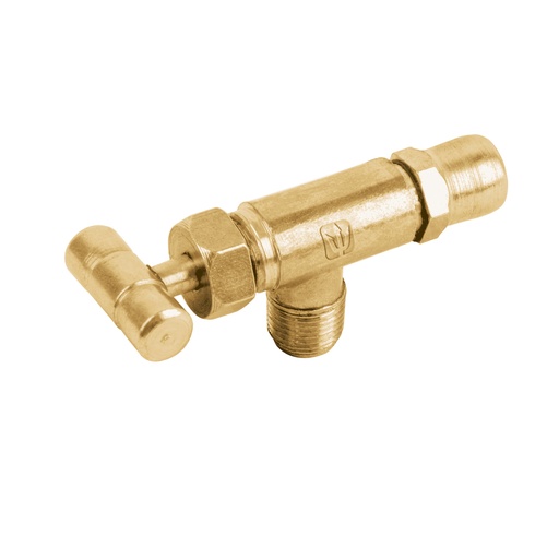 [49976] Válvula horizontal de latón 1/8' para gas LP, con maneral VGH-555