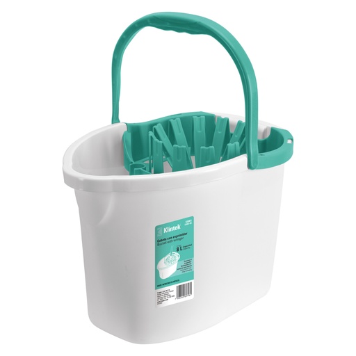 [55961] Cubeta plástica con exprimidor, 8L KLINTEK CUBE-8E