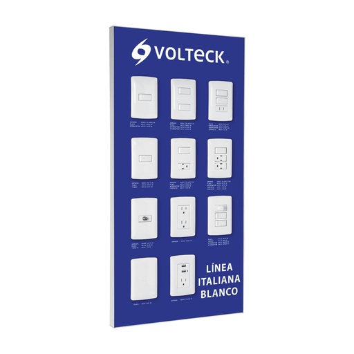 [57063] Exhibidor línea italiana blanco Volteck EX-LIB-VK
