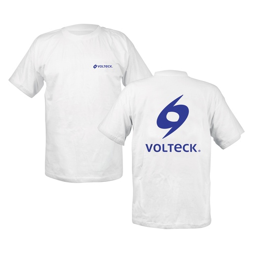 [60412] Playera cuello redondo para hombre, blanca, EG, Volteck CAM-VOL-42