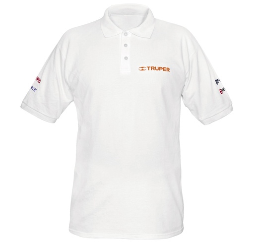 [60455] Playera polo para hombre, blanca, CH, Truper POL-BC-C