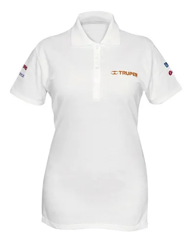 [60468] Playera polo para mujer, blanca, CH, Truper POL-BD-C