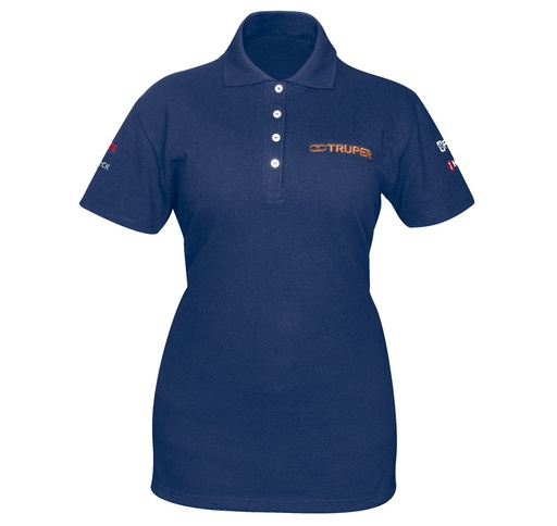 [60474] Playera polo para mujer, azul, CH, Truper POL-AD-C