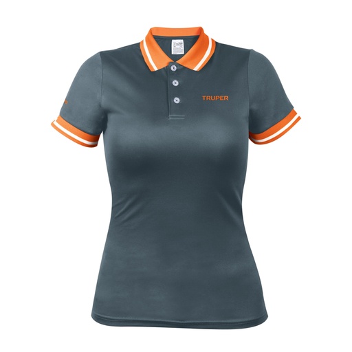 [61086] Playera polo performance para mujer, gris, CH, Truper DRY-GD-C