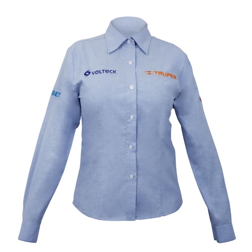 [63102] Camisa manga larga para mujer, azul, M, Truper CAM-AZ-DLM