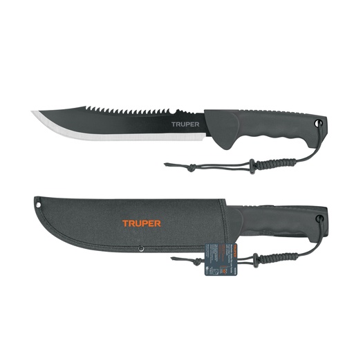 [103015] Machete doble filo 10', cacha inyectada, con funda, TRUPER MACH-10X