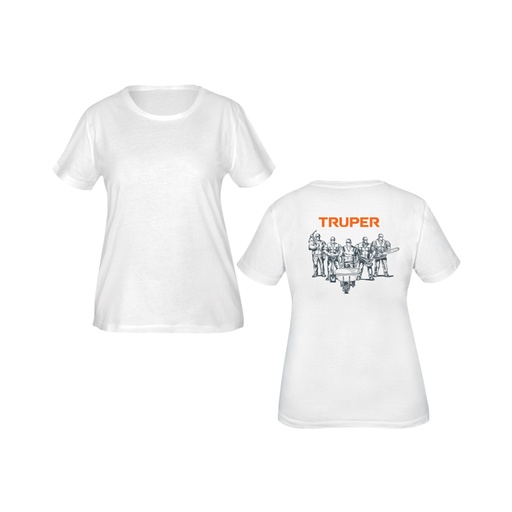 [68124] Playera cuello redondo para mujer, blanca, M, Truper CAM-BLA-28D