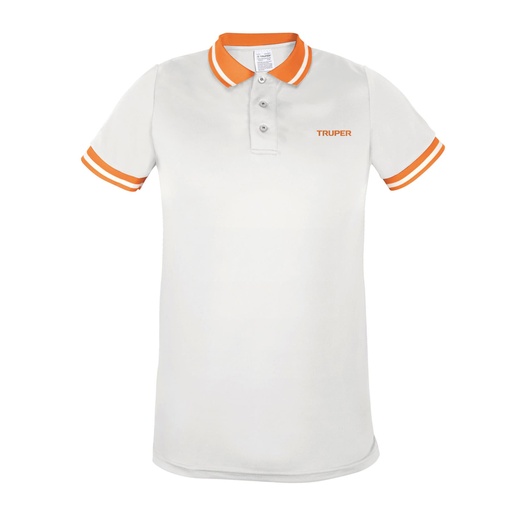 [69973] Playera polo performance para hombre, blanca, CH, Truper DRY-BC-C