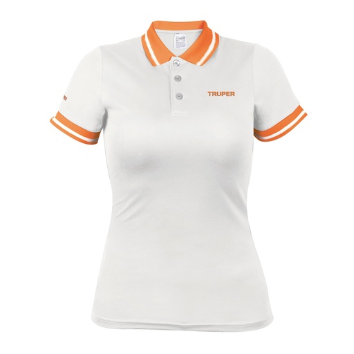 [69978] Playera polo performance para mujer, blanca, CH, Truper DRY-BD-C