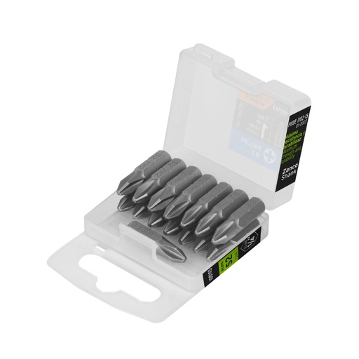 [100193] Estuche con 15 puntas de cruz PH2 largo 1', Truper Expert PUDE-1102-15