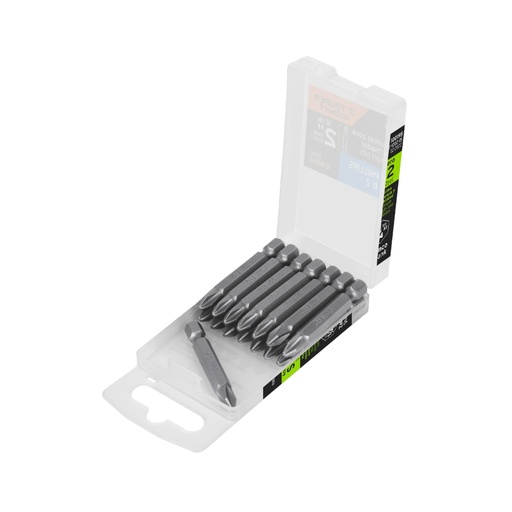 [100195] Estuche con 15 puntas de cruz PH2 largo 2', Truper Expert PUDE-1202-15