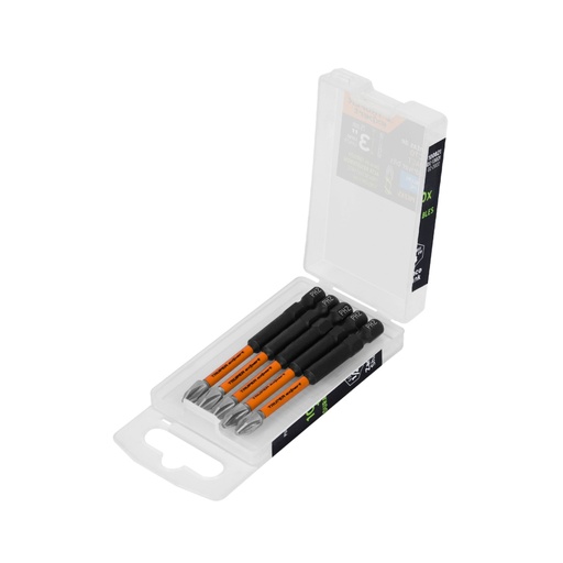 [100821] Estuche con 5 puntas de cruz PH2 de impacto largo 3', Expert PUDE-1302I