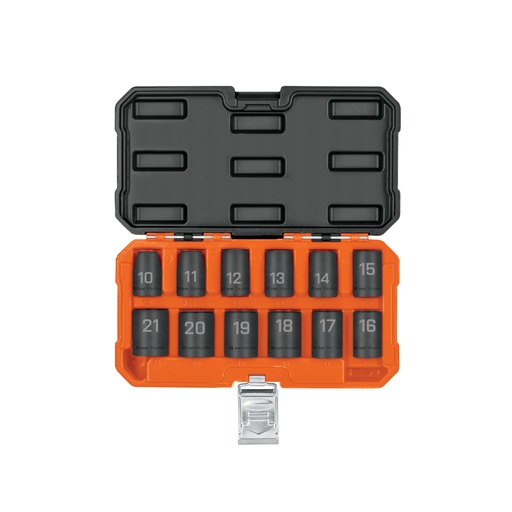 [100944] Juego de 12 dados de impacto cuadro 1/2', 6 puntas mm JDI-1/2X12M