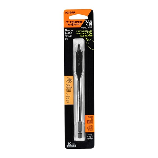 [101499] Broca plana de manita 7/16' para madera, Truper Expert BPX-7/16