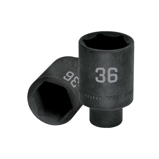 [103194] Dado largo impacto de 36 mm, 6 puntas, cuadro 1/2', Truper D-7336-ML
