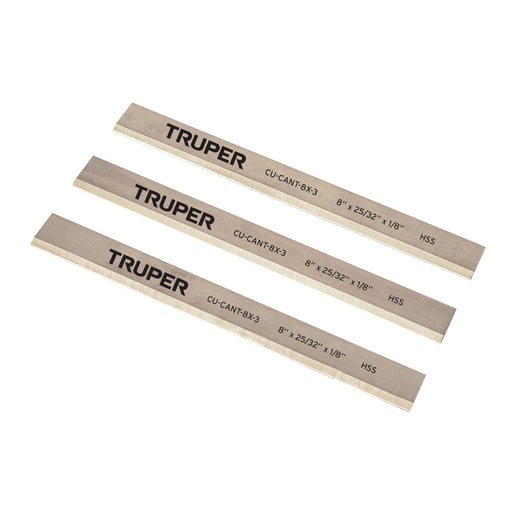 [102161] Cuchillas para canteadora CANT-8X, 3 pzs en caja, TRUPER CU-CANT-8X-3