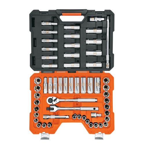 [102261] Juego de 56 herramientas cuadro 1/2' std y mm para mecánico JD-1/2X56MP