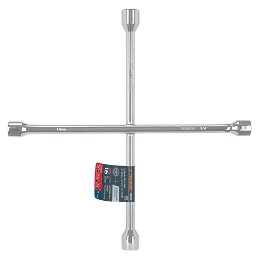 [102634] Llave de cruz 16' pulida y cromada, TRUPER LLCR-16