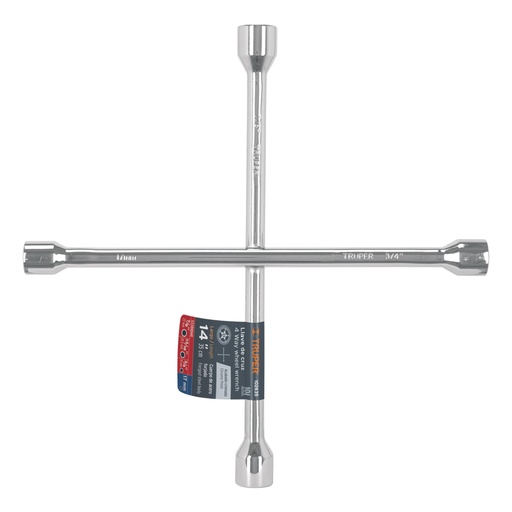 [102635] Llave de cruz 14' pulida y cromada, TRUPER LLCR-14