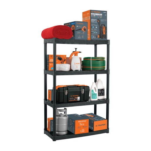 [102887] Estante plástico uso rudo 4 rep/cap. 70 Kg, 142x43x91,TRUPER EST-4