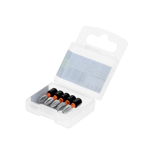 [103022] Estuche con 5 puntas de cruz PH2 de impacto largo 1' PUDE-1102I