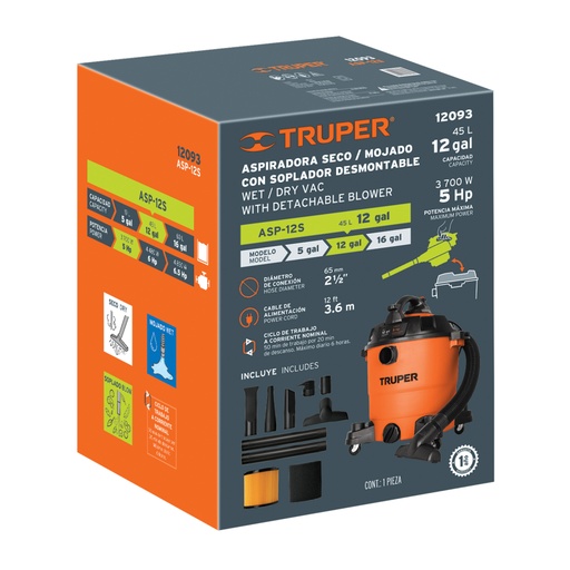 [103079] Caja de empaque de repuesto para ASP-12S, Truper CJ-ASP-12S