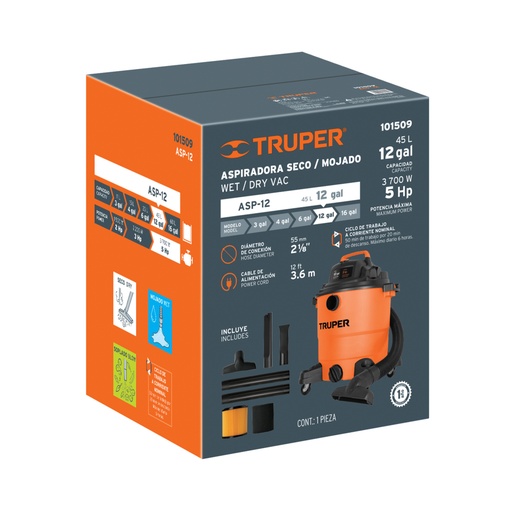[103123] Caja de empaque de repuesto para ASP-12, Truper CJ-ASP-12