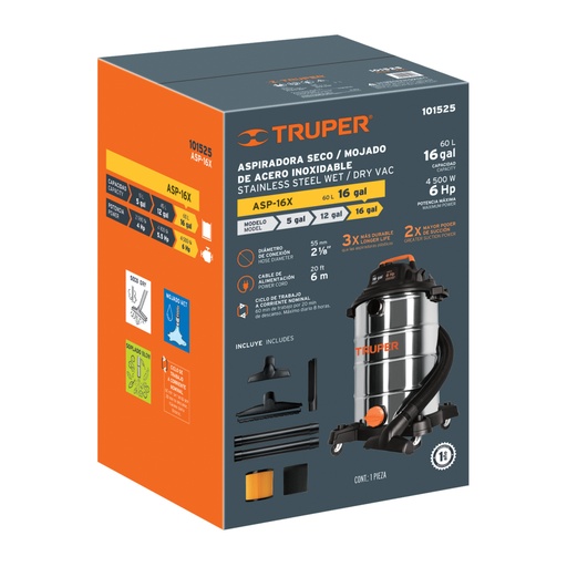 [103128] Caja de empaque de repuesto para ASP-16X, Truper CJ-ASP-16X
