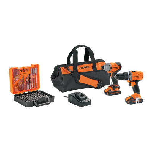 [103392] Combo rotomartillo/destornillador impacto, 20V, TRUPER PRO COMBO-20A2