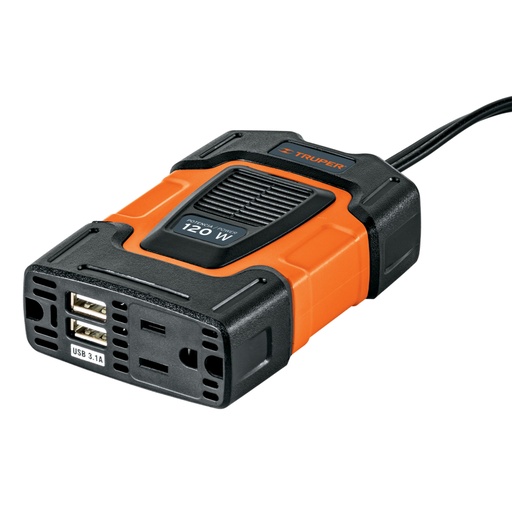 [10447] Inversor de corriente de 120 W con puertos USB, Truper INCO-100